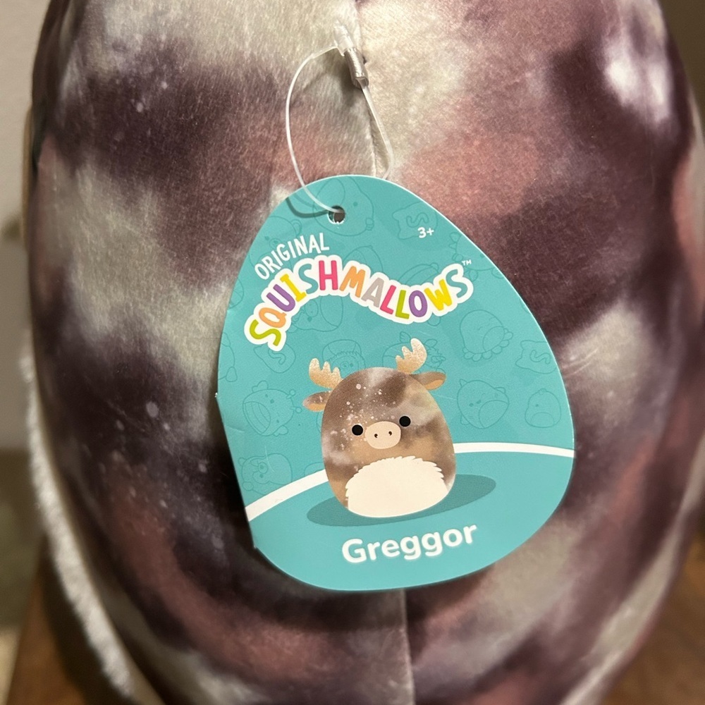 Squishmallows Greggor The Moose Plush Deer Pillow with Gold Antlers 14” NWT - Picture 3 of 5